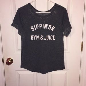 Gray “Sippin’ On Gym & Juice” Short Sleeve T-Shirt